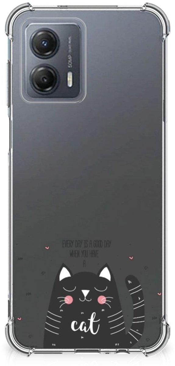 Motorola Moto G53 Stevig Bumper Hoesje Cat Good Day