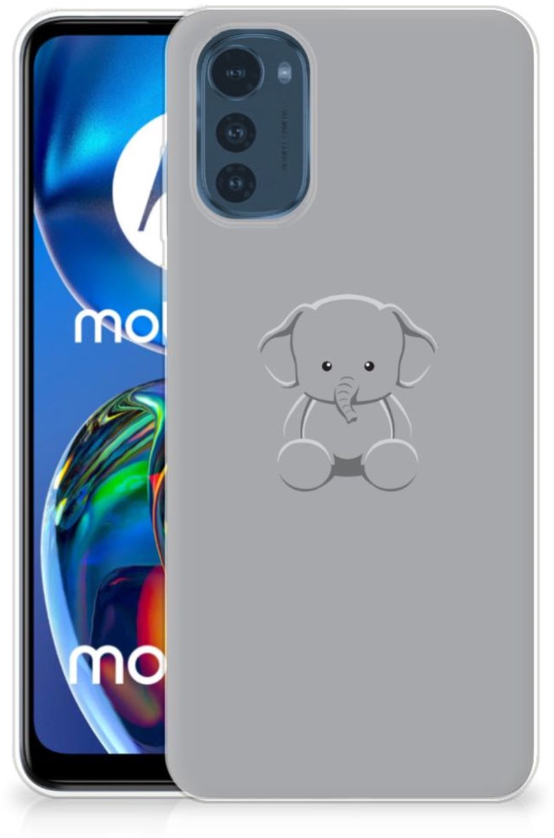 Motorola Moto E32/E32s Telefoonhoesje met Naam Grijs Baby Olifant
