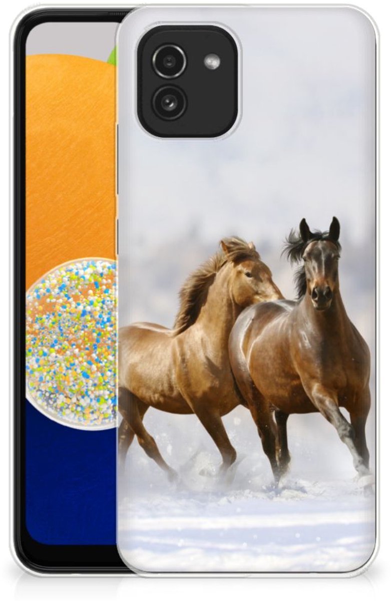 Samsung Galaxy A03 TPU Hoesje Paarden