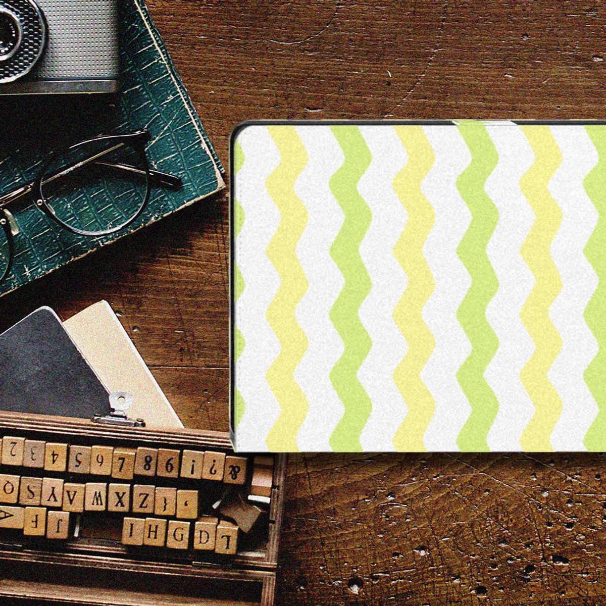 Book Case voor Samsung Galaxy Tab A8 2021/2022 Tablet Hoes Waves Yellow