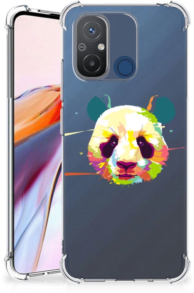 Xiaomi Redmi 12C Stevig Bumper Hoesje Panda Color