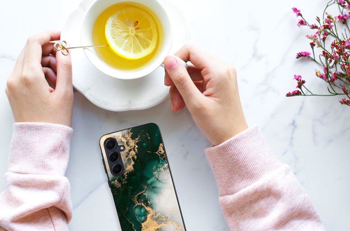 Marmeren Print Telefoonhoesje voor Samsung Galaxy A55 Marmer Groen