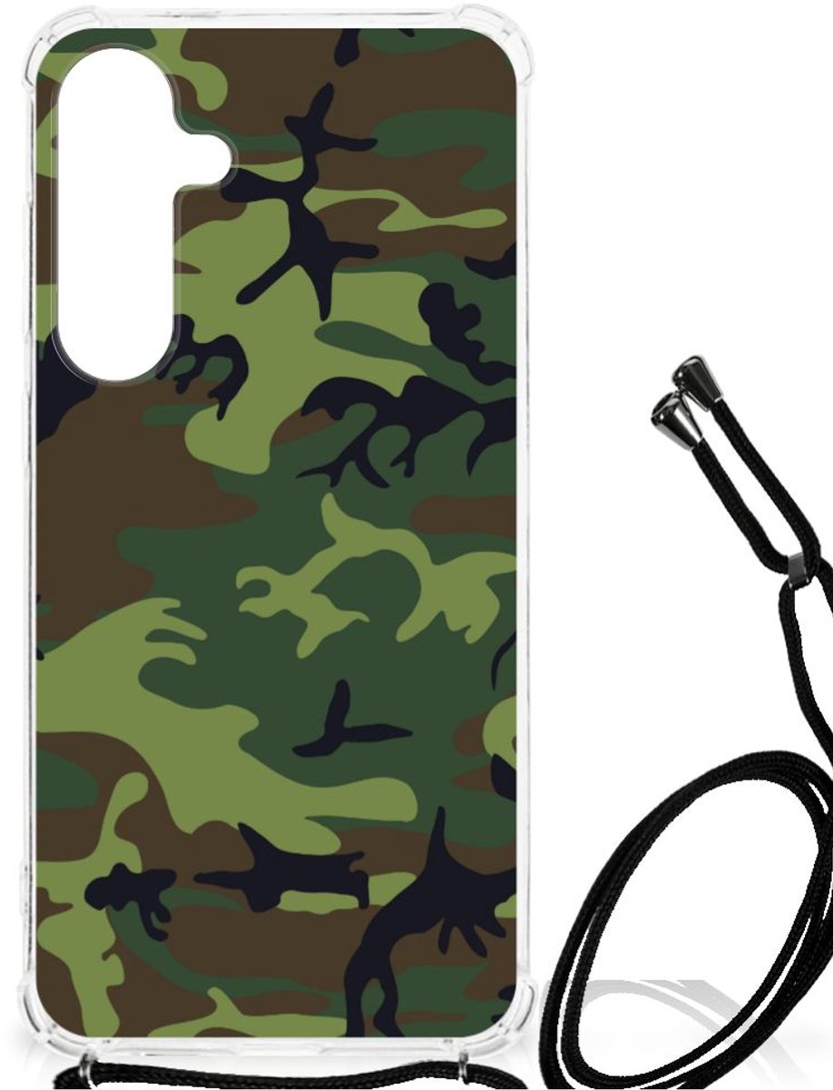 Samsung Galaxy S24 Plus Doorzichtige Silicone Hoesje Army Dark