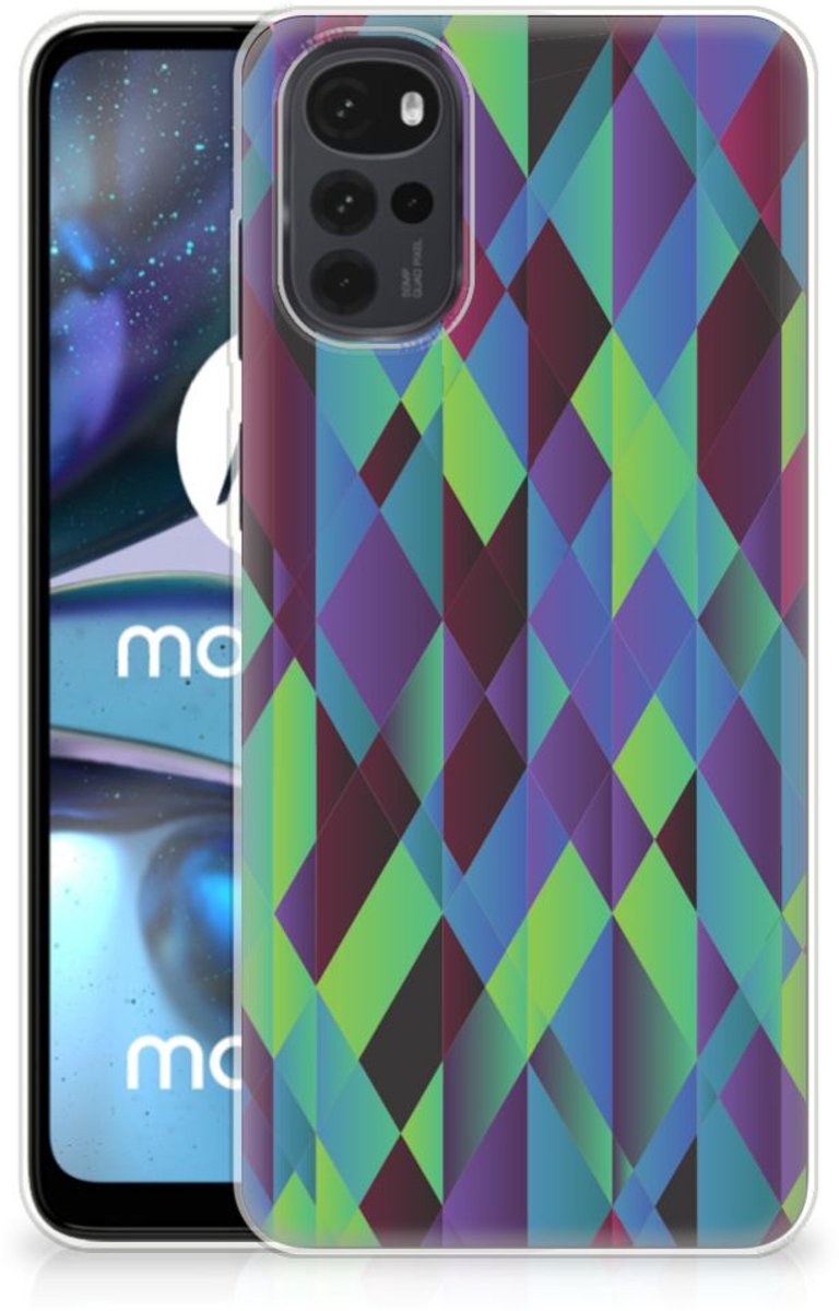 Motorola Moto G22 TPU Hoesje Abstract Green Blue