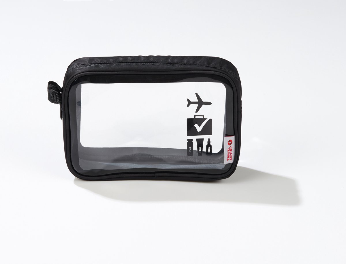 Travelsentry - Toilettas - Zwart - Compact - Reizen - Accessoire - Rpet- 20*13*6 cm - Voorkomt Onnodig Plastic Gebruik