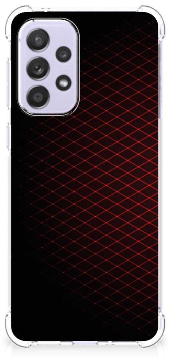 Samsung Galaxy A33 Doorzichtige Silicone Hoesje Geruit Rood