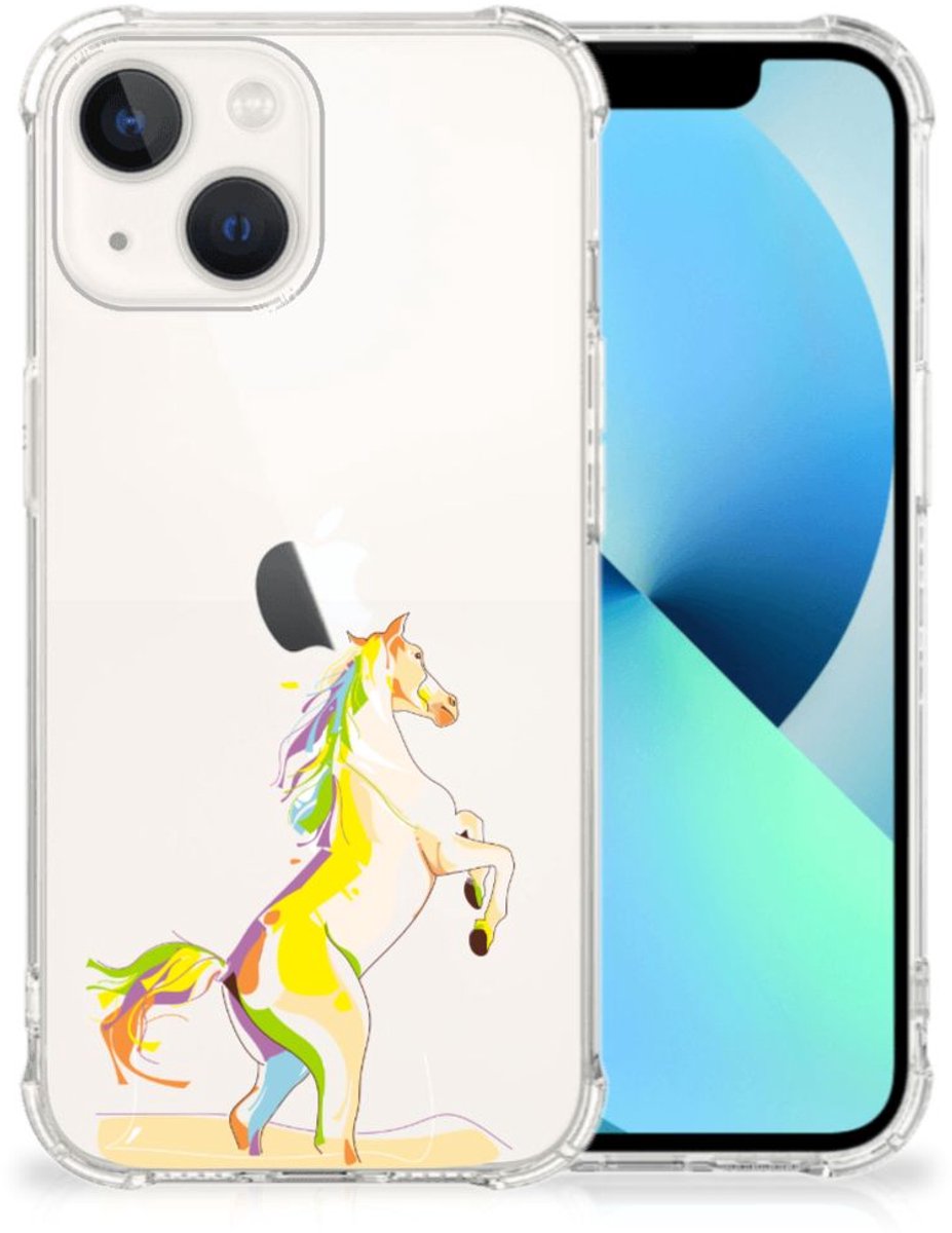 iPhone 13 Stevig Bumper Hoesje Horse Color
