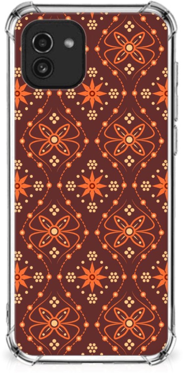 Samsung Galaxy A03 Doorzichtige Silicone Hoesje Batik Brown