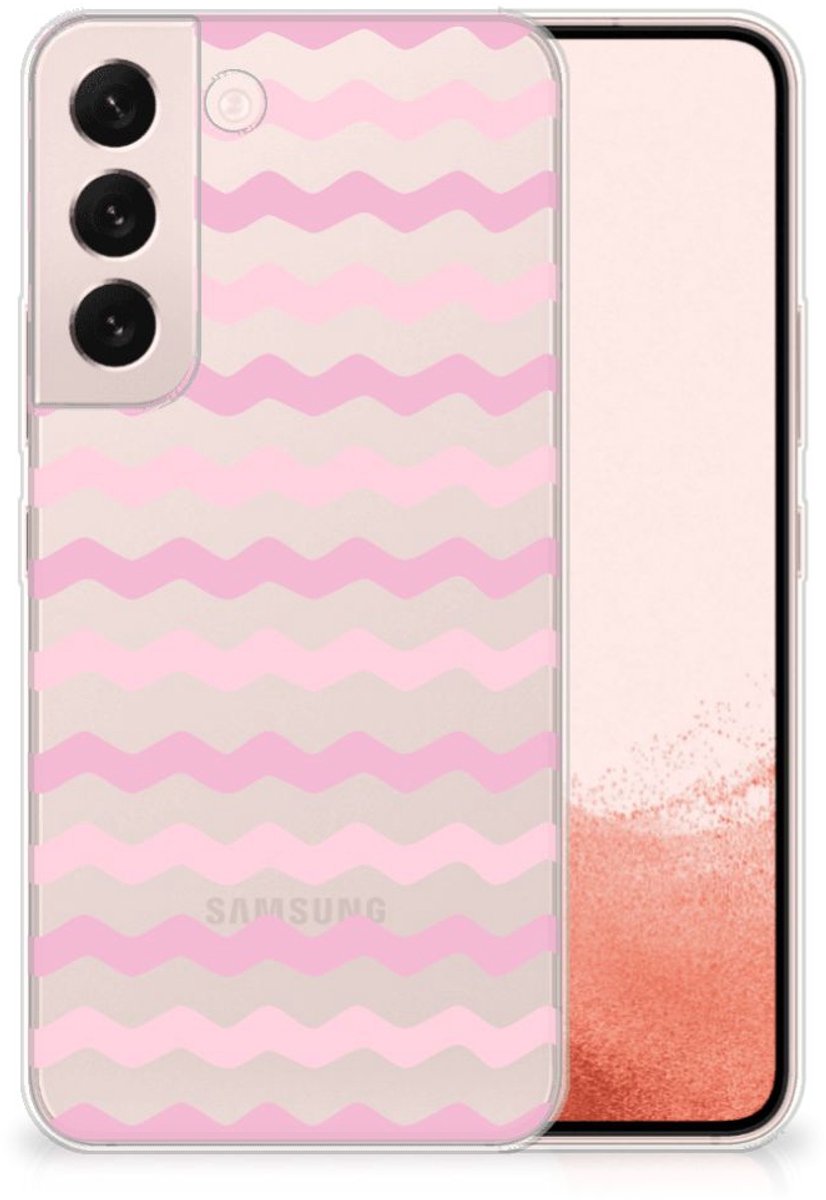 Samsung Galaxy S22 TPU bumper Waves Roze