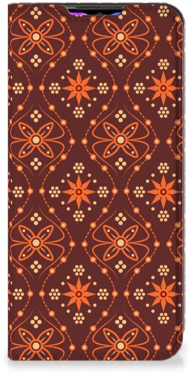 Xiaomi Redmi 9 Hoesje met Magneet Batik Brown