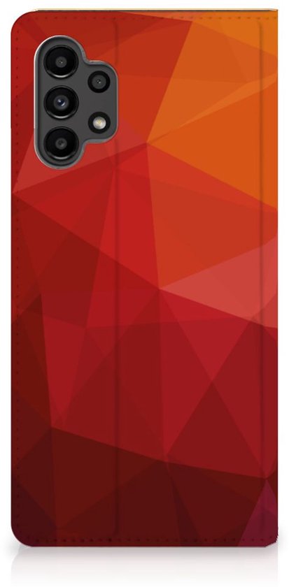 Coque support adaptée pour Samsung Galaxy A13 (4G) Polygon Red