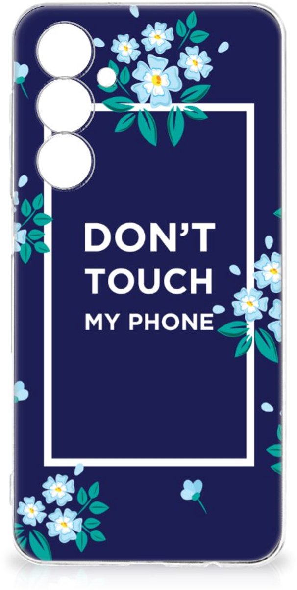 Samsung Galaxy A54 5G Silicone-hoesje Flowers Blue DTMP