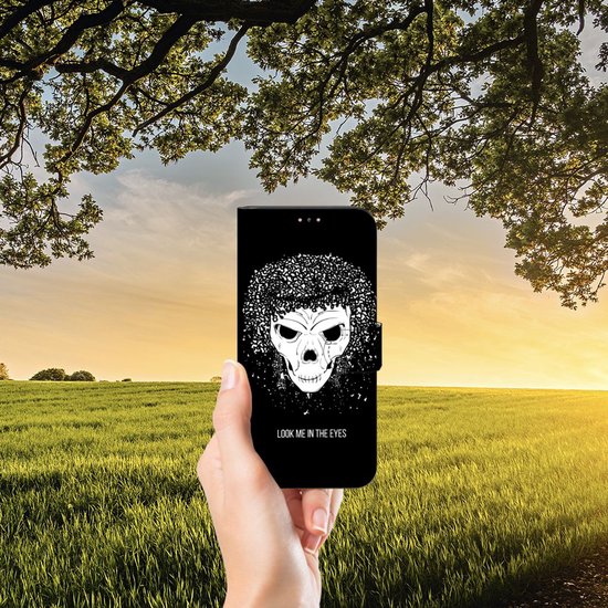 Bookstyle Case Xiaomi Redmi Note 11 Pro 5G/4G Phone Case with Text Skull Hair