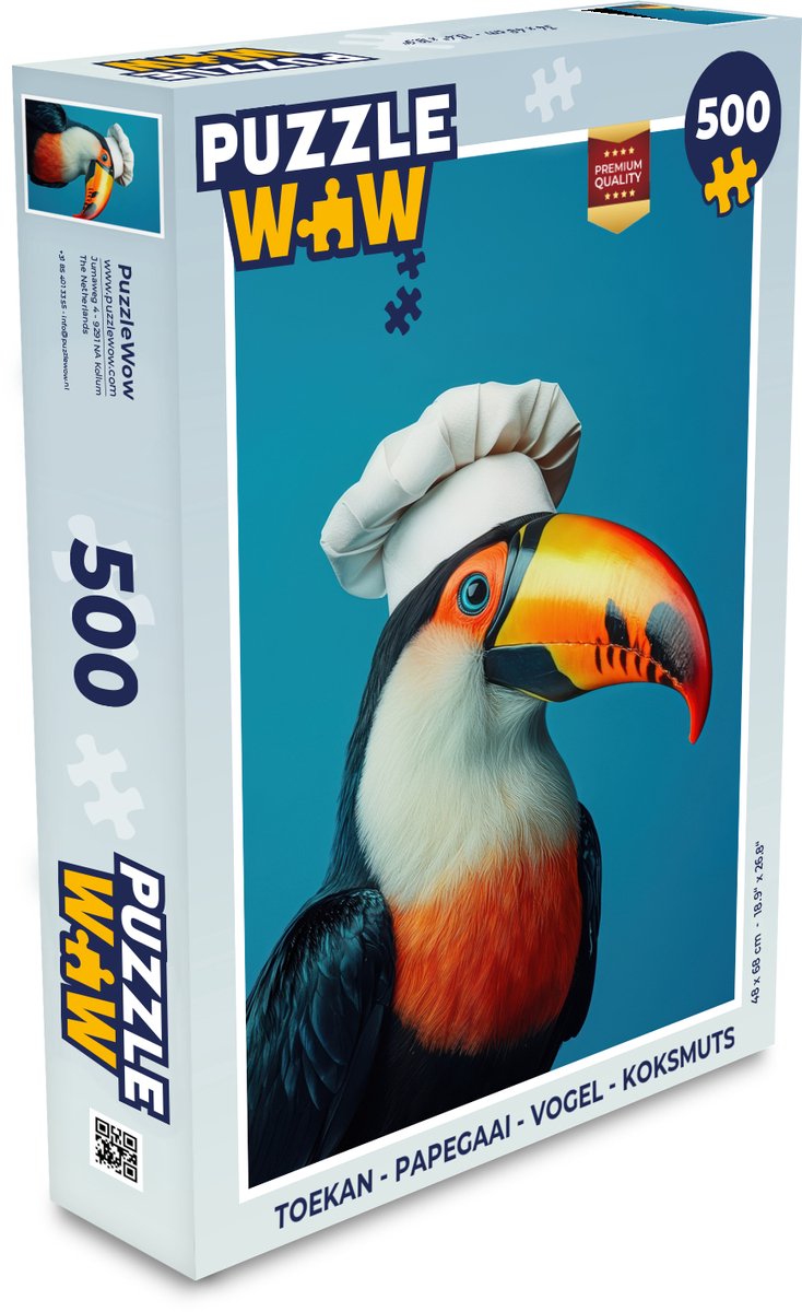 Puzzel Toekan - Papegaai - Vogel - Koksmuts - Legpuzzel - Puzzel 500 stukjes