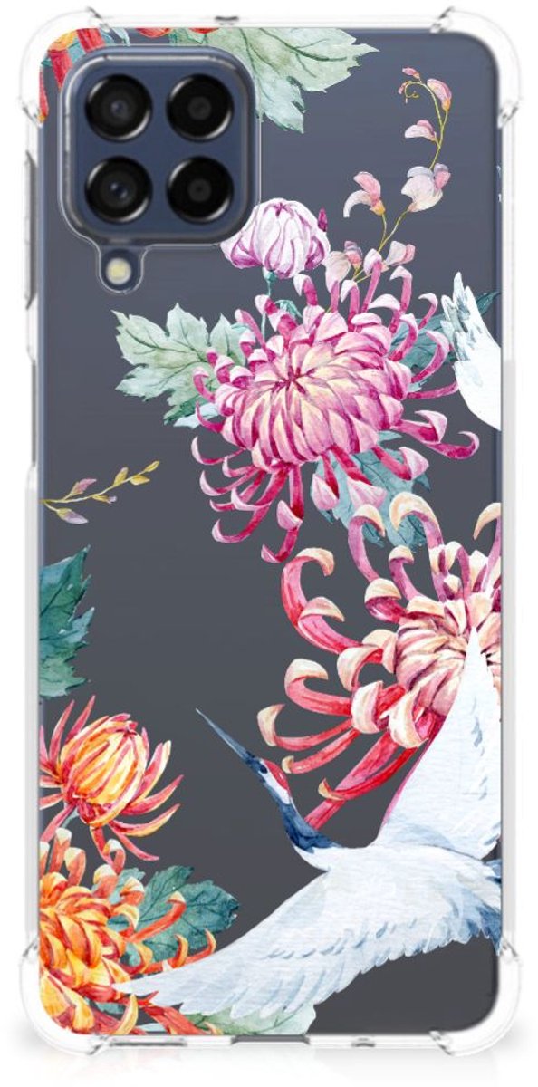 Samsung Galaxy M53 Case Anti-shock Bird Flowers