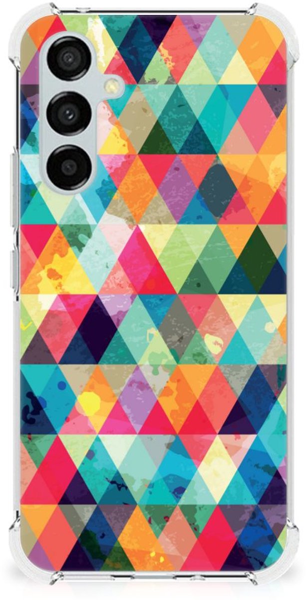 Samsung Galaxy A54 Doorzichtige Silicone Hoesje Geruit
