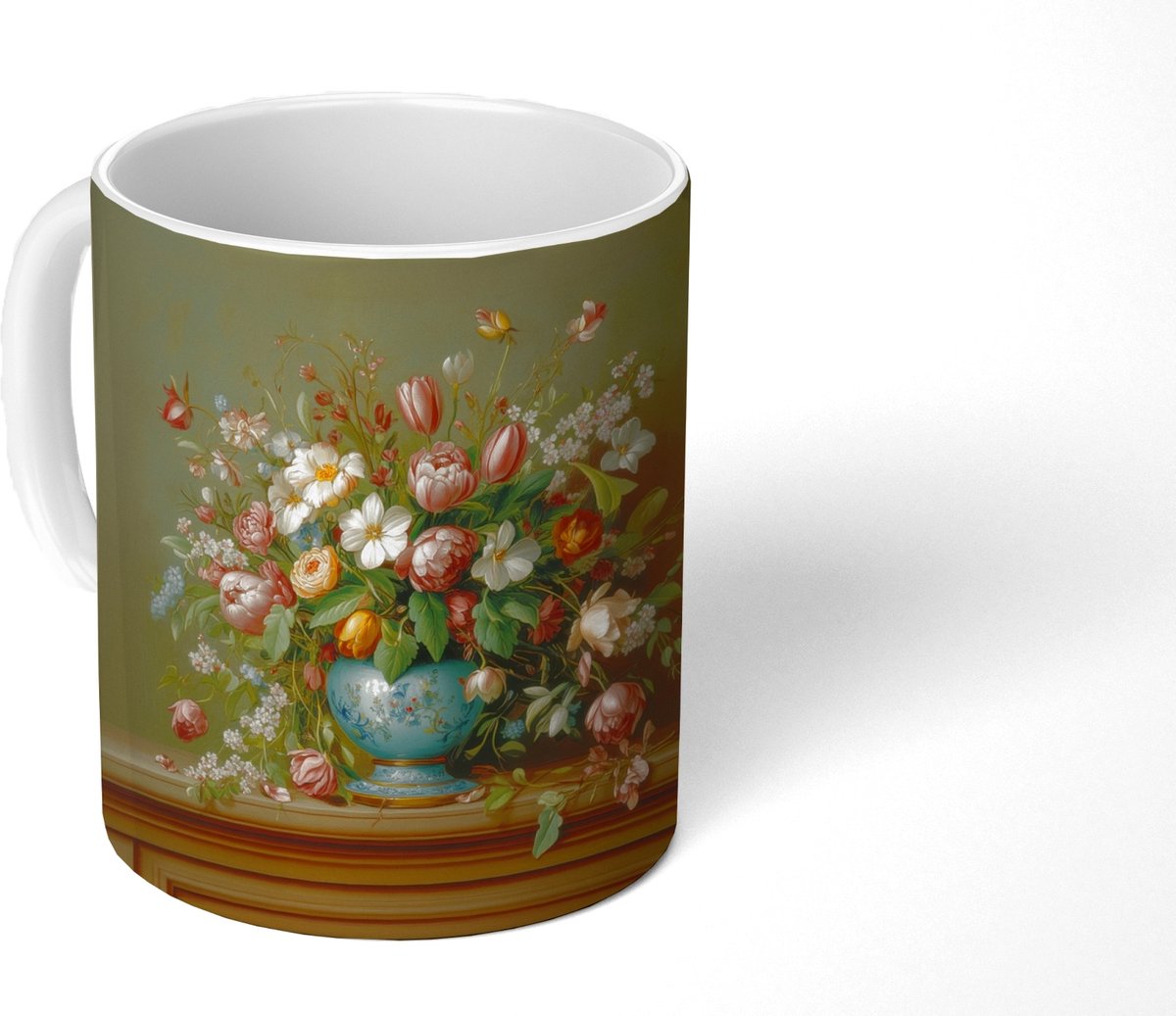 Mok - Koffiemok - Vaas - Pastel - Kleuren - Bloemen - Mokken - 350 ML - Beker - Koffiemokken - Theemok