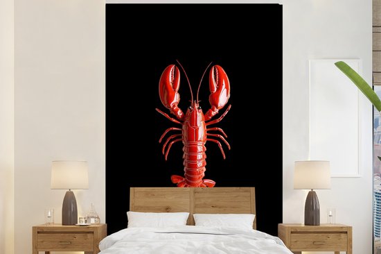 Behang - Fotobehang Kreeft - Glossier Rood - Zwart - Breedte 200 cm x hoogte 300 cm