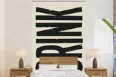 Behang - Fotobehang Vintage - Zwart - Decoratie - Japandi - Breedte 225 cm x hoogte 350 cm