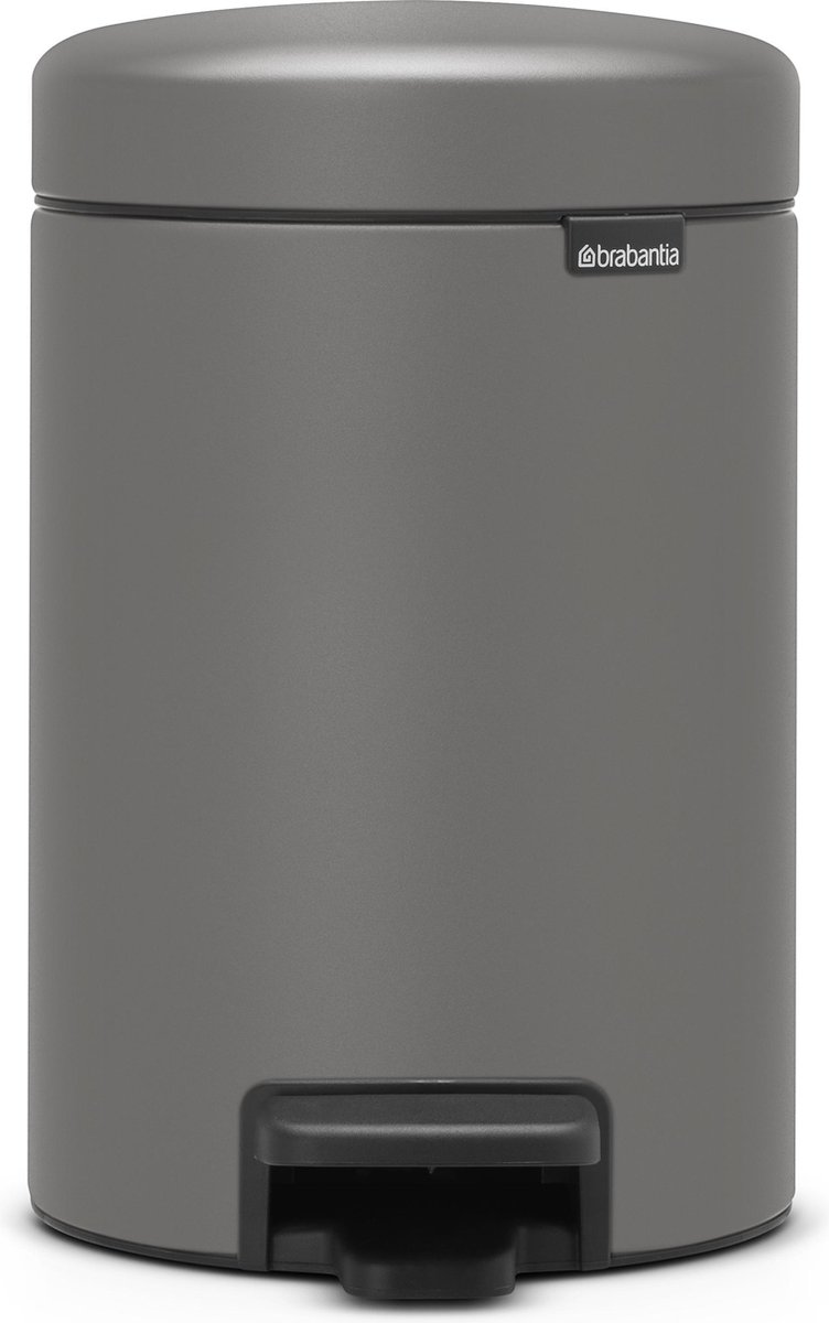 Goedkoopste Brabantia NewIcon Prullenbak - 3 liter - Mineral Concrete Grey