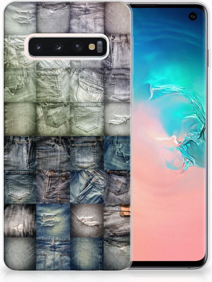 Silicone Back Cover Samsung Galaxy S10 Spijkerbroeken