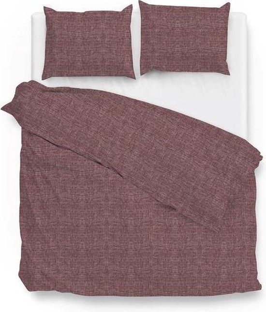 ZoHome Lino Dekbedovertrek - Litsjumeaux XL - 260x200/220 cm - Wine Red