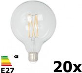 20 stuks - Vintage LED Lamp 240V 4W 350lm E27 GLB125 Helder 2300K Dimbaar