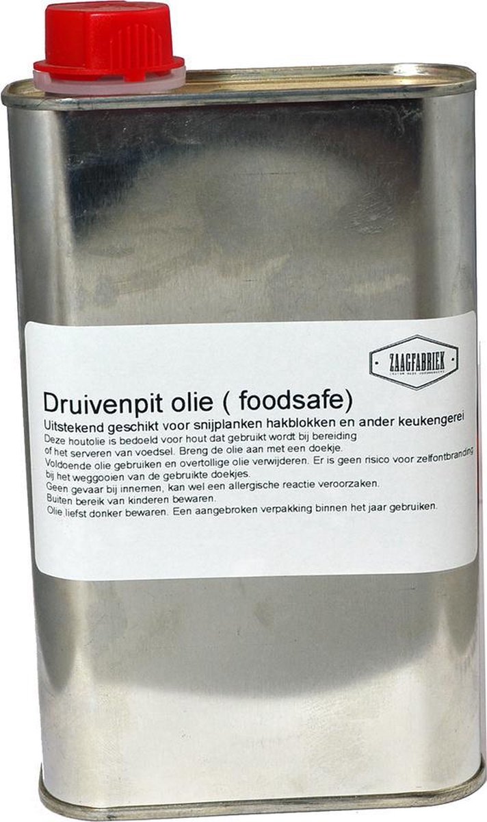 Zaagfabriek druivenpit olie voor houten snijplanken en hakblokken 500 ml