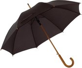 Zwarte basic paraplu 103 cm diameter met houten handvat  - Paraplu - Regen