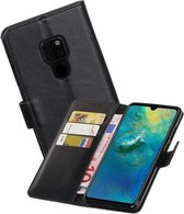Zakelijke Book Case Telefoonhoesje Geschikt voor de Huawei Mate 20 - Portemonnee Hoesje - Pasjeshouder Wallet Case - Zwart