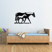 Muursticker - Paarden - 58x105 - Zwart