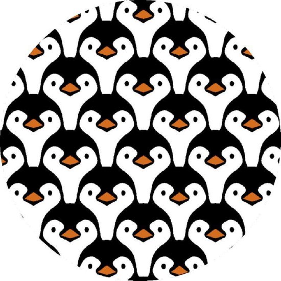 Tapis rond Kinder enfants Tapis pour chambre d'enfants Pinguin - Lavable - Antidérapant - 75 x 75 cm