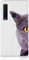 Geschikt voor Samsung Galaxy A9 (2018) Uniek Standcase Hoesje Kat