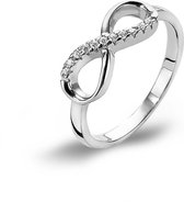 Twice As Nice Ring in zilver, infinity met zirkonia steentjes  52