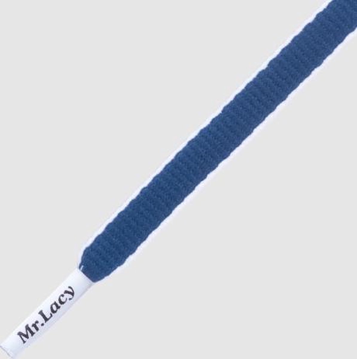 8 mm x 130 cm Ovaal Navy Wit - Slimmies Two Tone Mr.Lacy veters