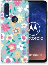 Coque pour Motorola One Vision Coque de Protection Flower Power