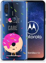 Motorola One Vision Siliconen Case Donut Roze