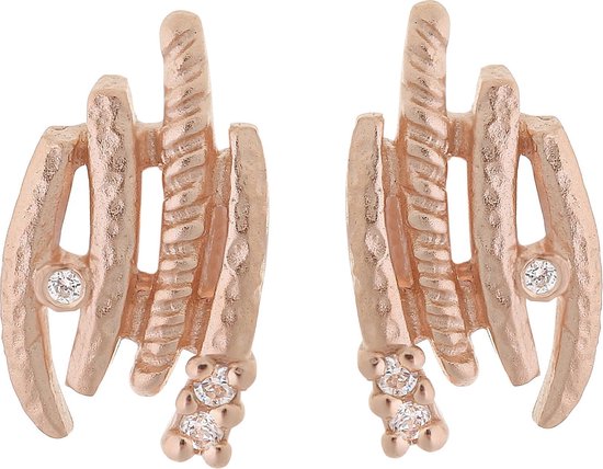 Orphelia Orecchini A Palla In Argento 925 Con Zirconia Cubica Rosa - Eleganti E Semplici