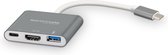 Promate Unihub-C2 USB-C Hub naar USB 3.0 - 4K HDMI en USB-C