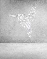 Vogel Geometrisch Hout 59 x 70 cm White - Wanddecoratie