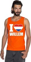 Oranje I love Willem tanktop shirt/ singlet heren - Oranje Koningsdag/ Holland supporter kleding L
