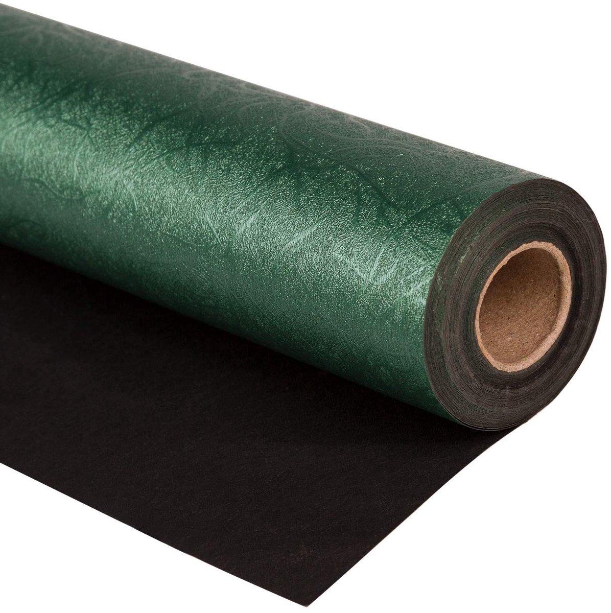 SPHProducts - Inpakpapierrol - Cadeaupapier - Omkeerbaar - Groen en zwart - Verjaardag, vakantie en bruiloft - 43,2 cm x 5 m