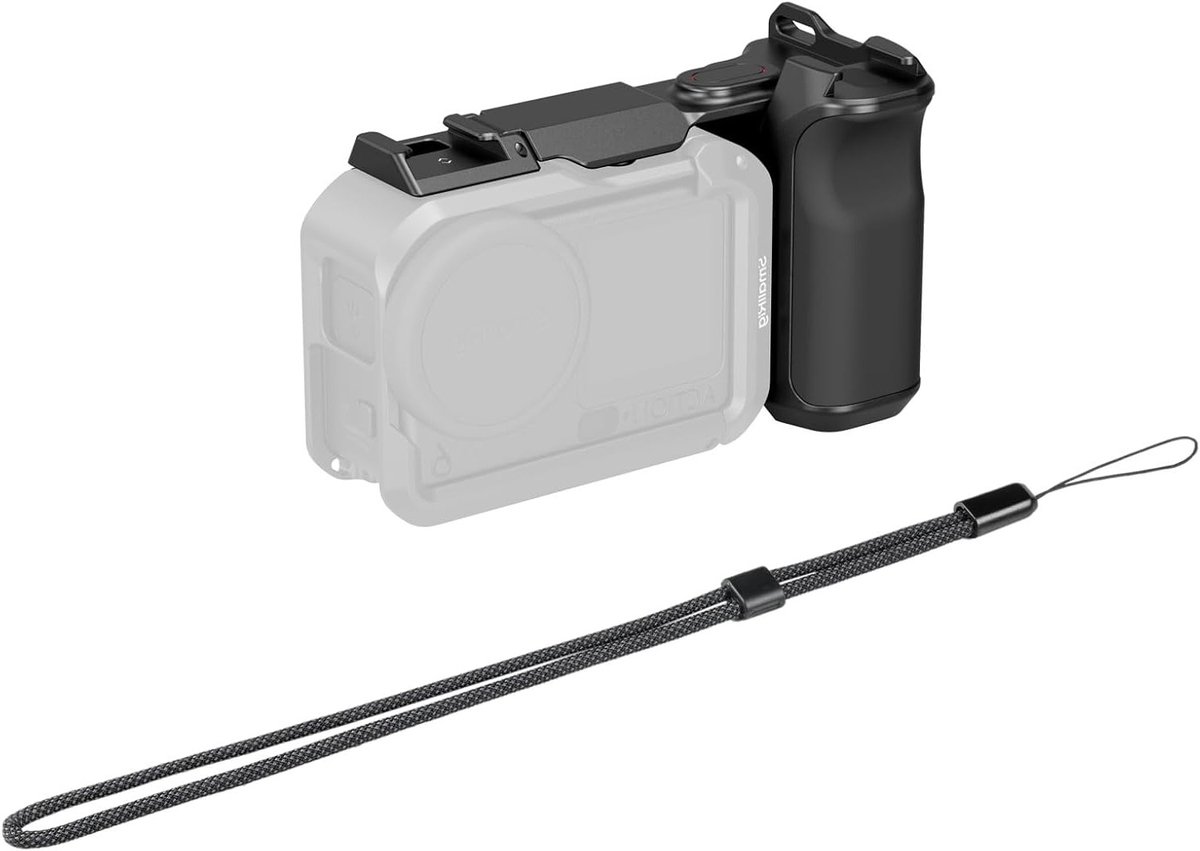 Zijhandgreep voor DJI Osmo Action 6 met ontspanknop en hot shoe, ideaal voor straatfotografie en inclusief polsband - 6259