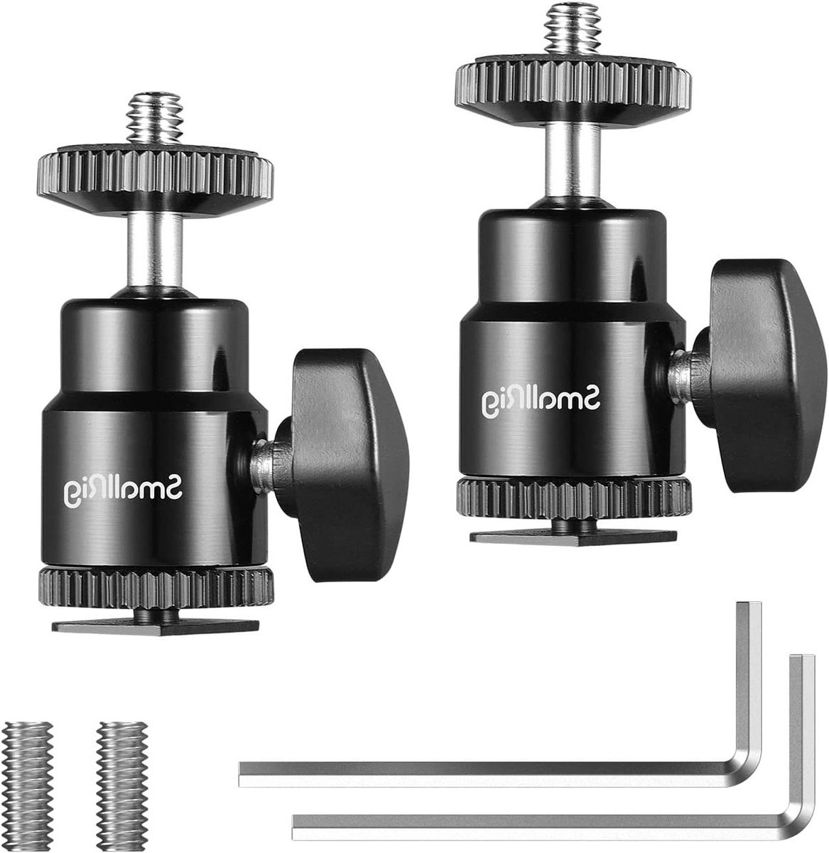Camera Hot Shoe Mount met Extra 1/4" Schroef voor Stabiliteit en Bevestiging (2 Stuks)