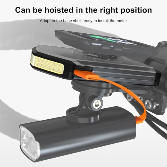 VHV - Fiets telefoonhouder met lamp - USB fiets voorlicht - LED koplamp met houder 5000 mAh 4 standen IPX6 - voor navigatie, woon-werkverkeer en fietsen — afbeelding 3