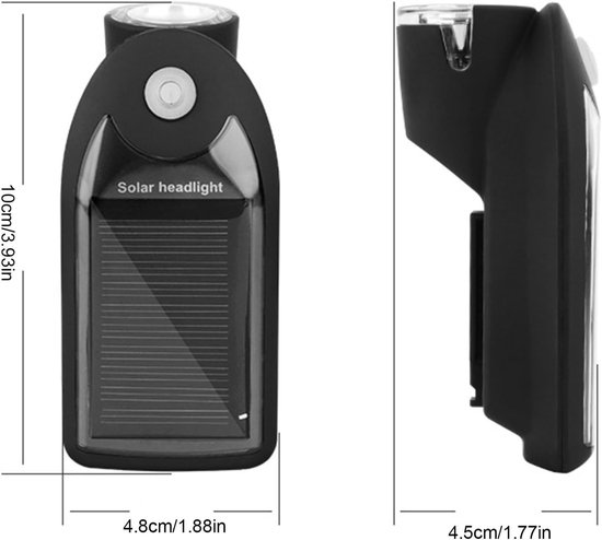 VHV - Fietsverlichting USB Oplaadbaar - Solar LED Voorlicht Fiets voor Nacht Rijden - 1200 mAh accu, waterbestendig ontwerp - voor Mountainbike, Racefiets, Stadsfiets, E-bike en Woon-Werkverkeer — afbeelding 2