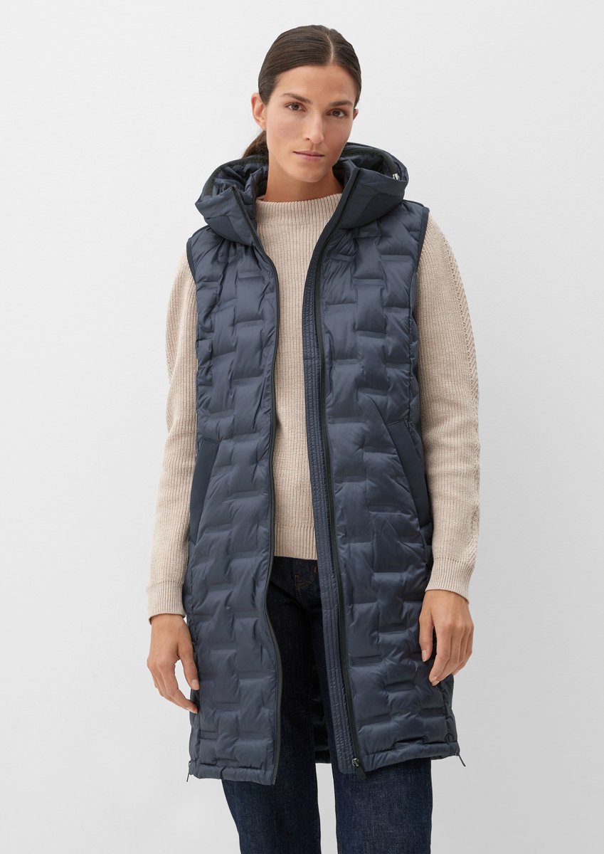 s.Oliver - female - Lange bodywarmer met stiksel