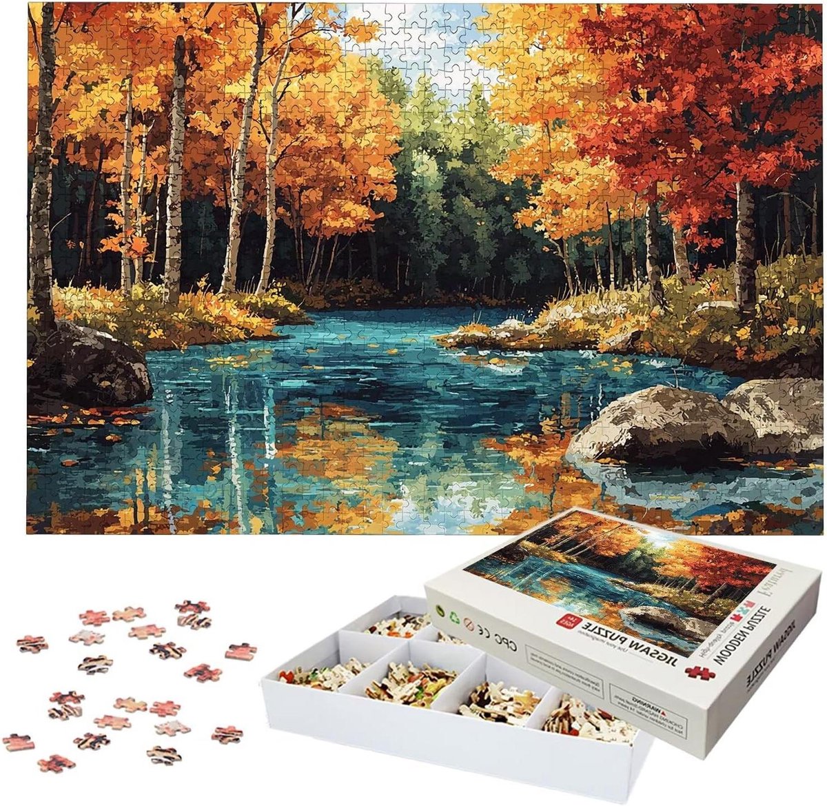 Puzzel 3000 Stukjes - Legpuzzel Volwassenen - Ontspanning Thuis - Houten Puzzelstukjes - 122 x 81 cm - Meerkleurig