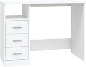 vidaXL - Bureau - met - lades - 102x50x76 - cm - bewerkt - hout - wit