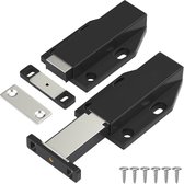 2 stuks Push-to-Open Kastsluitingen – Magnetische Druksluiting voor Kasten en Lades – Greeploos Open Systeem – Inclusief Bevestigingsschroeven